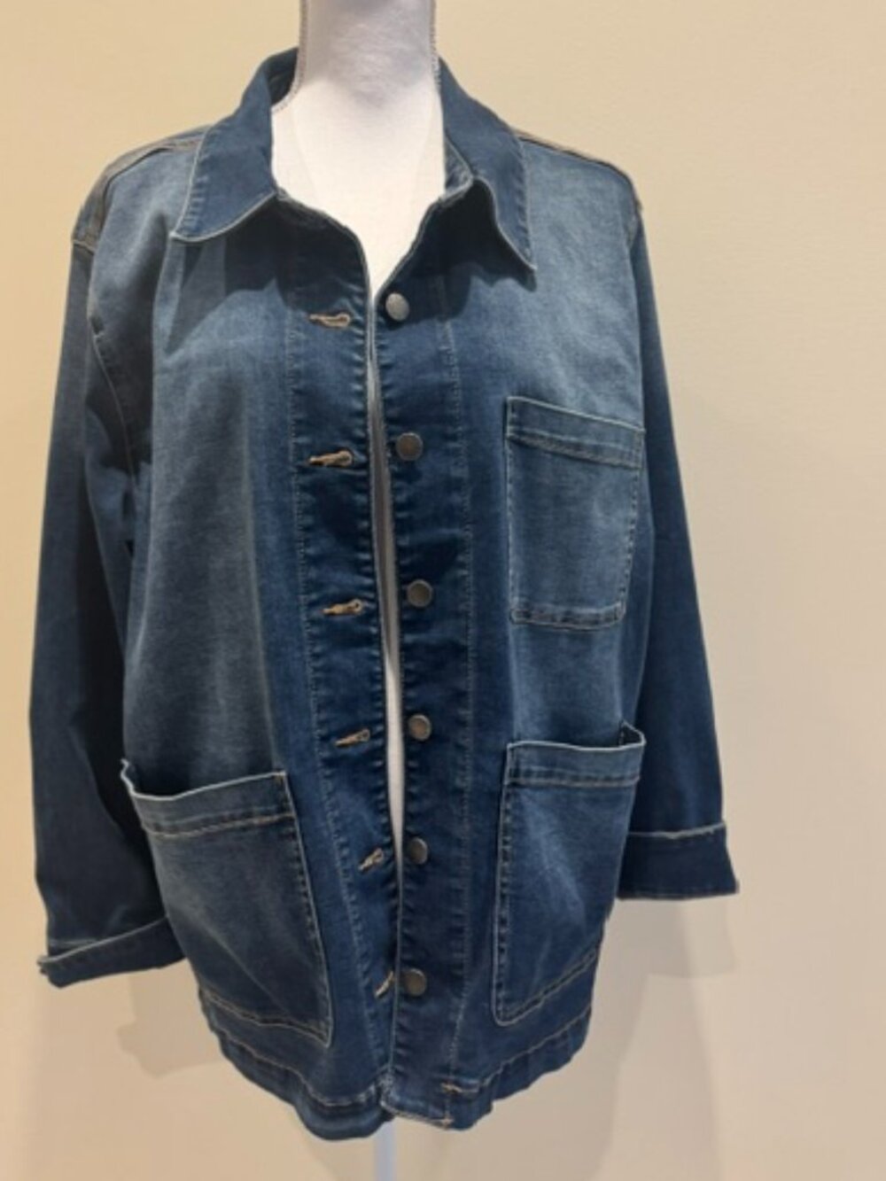 Women's Well Worn Blue Jean Jacket Sz XL